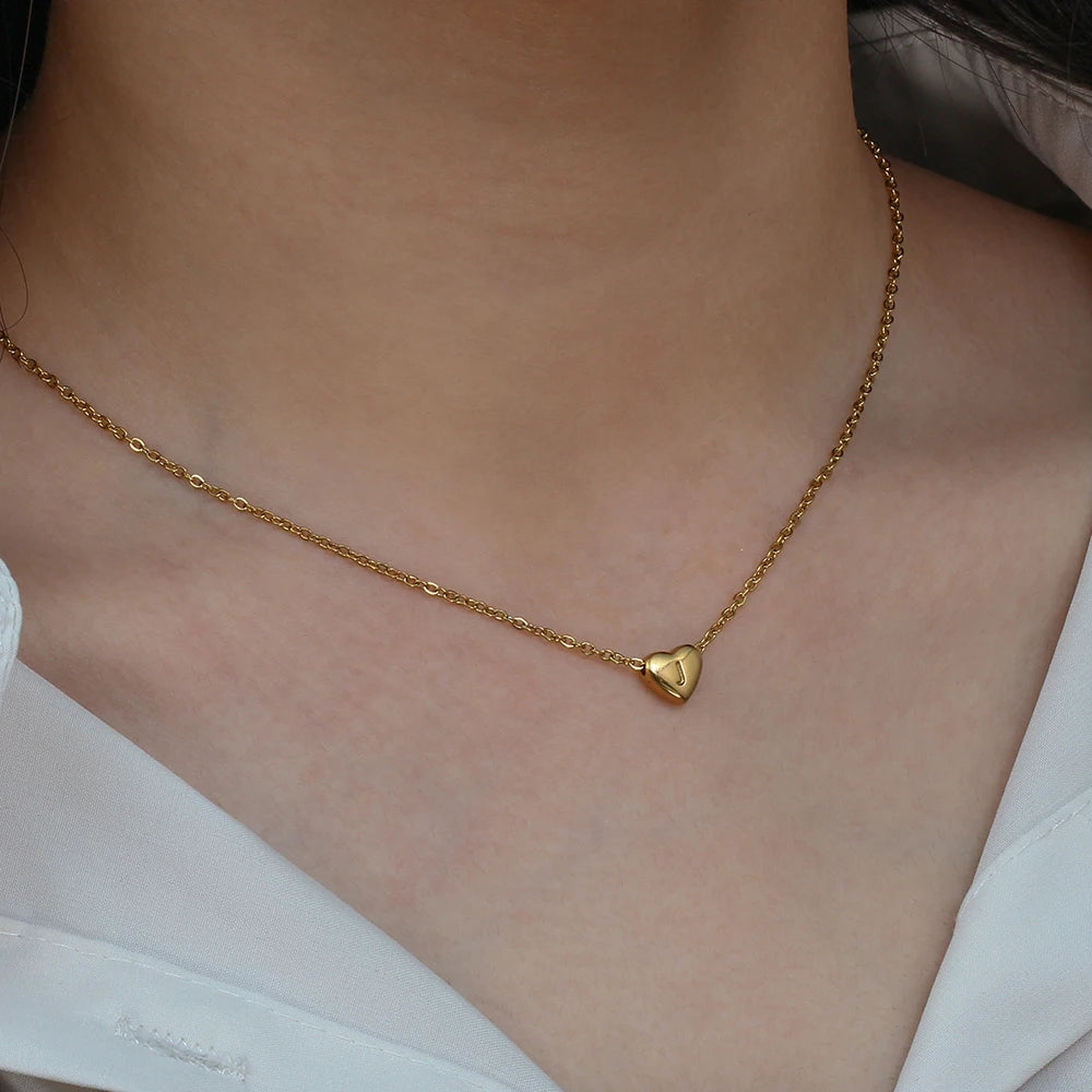 Personalized Initial Heart Necklace