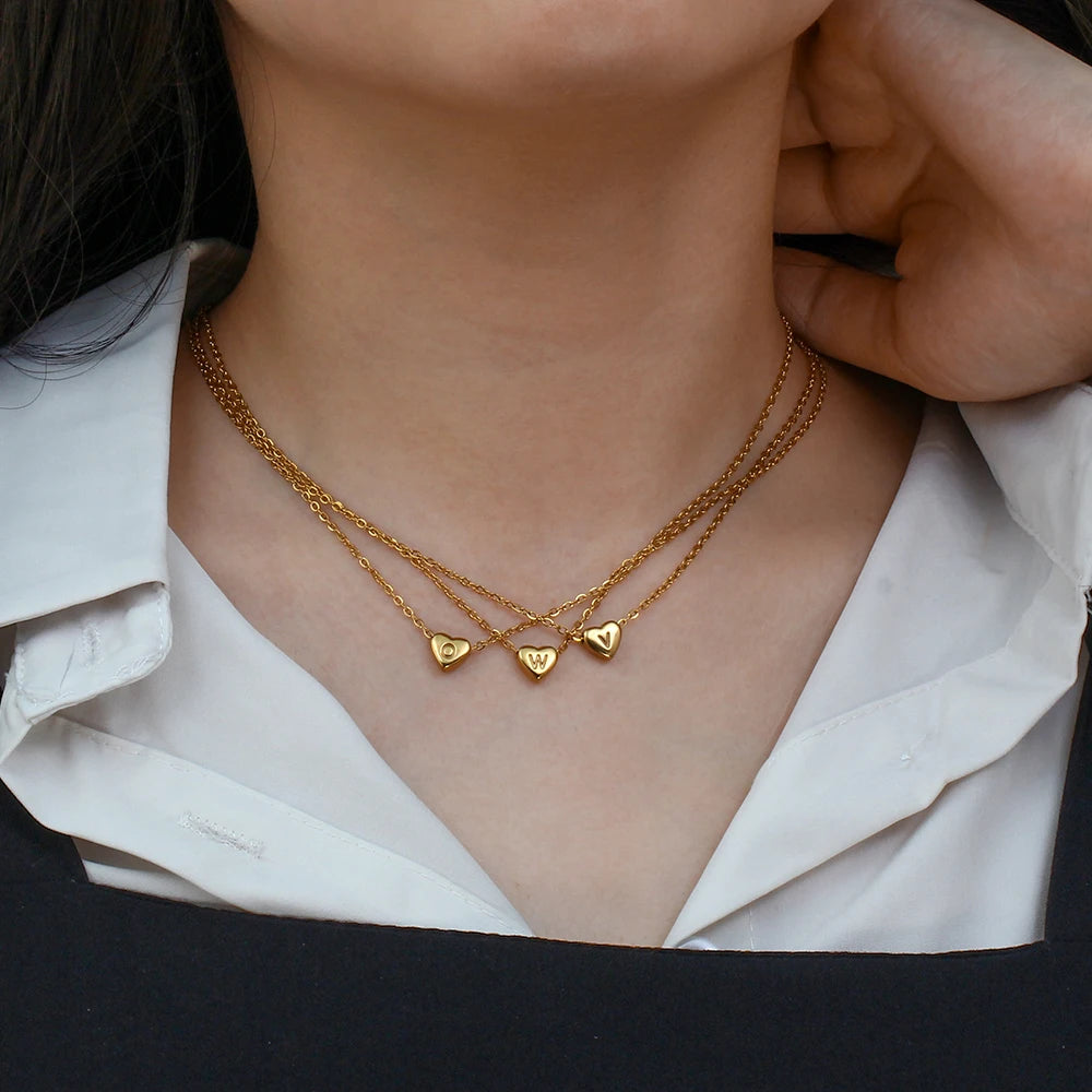 Personalized Initial Heart Necklace