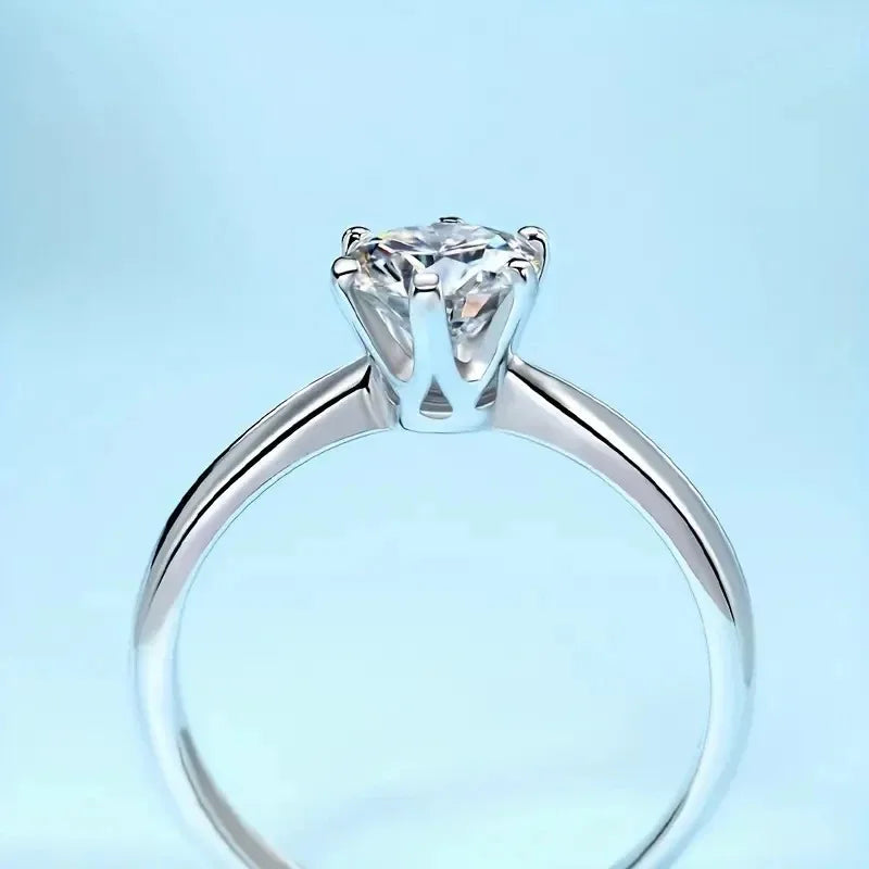 1 Carat Moissanite Ring in 925 Sterling Silver