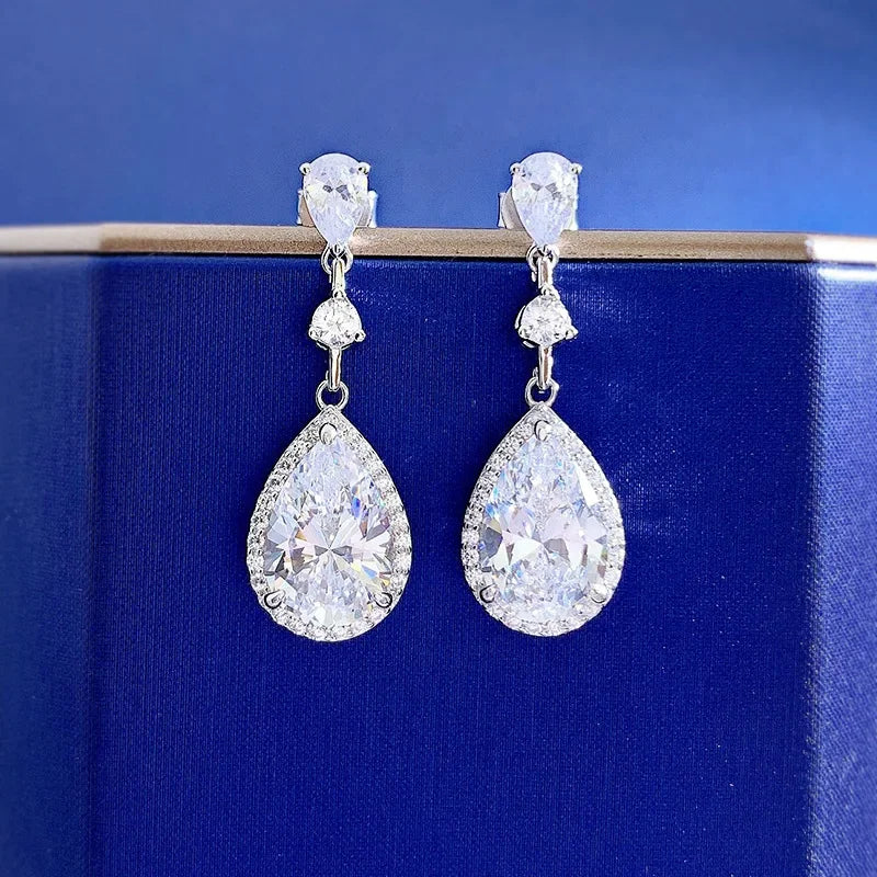 Luxury Flower Lab Moissanite Diamond Dangle Earring