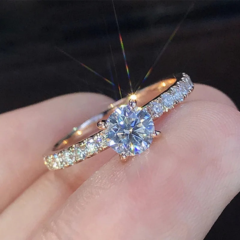 6mm Round Cut CZ Solitaire Ring