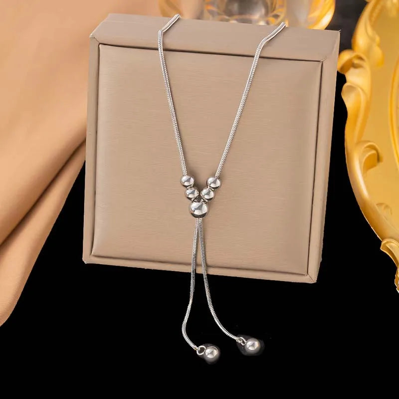 Chic Y-Shaped Ball Pendant Necklace