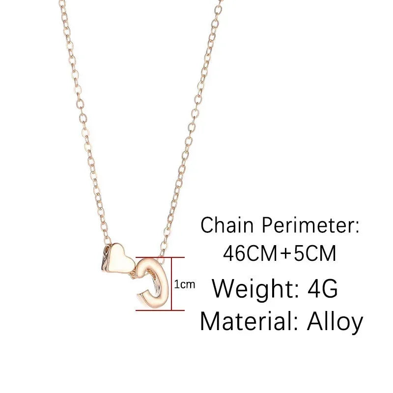 Dainty Initial Heart Necklace