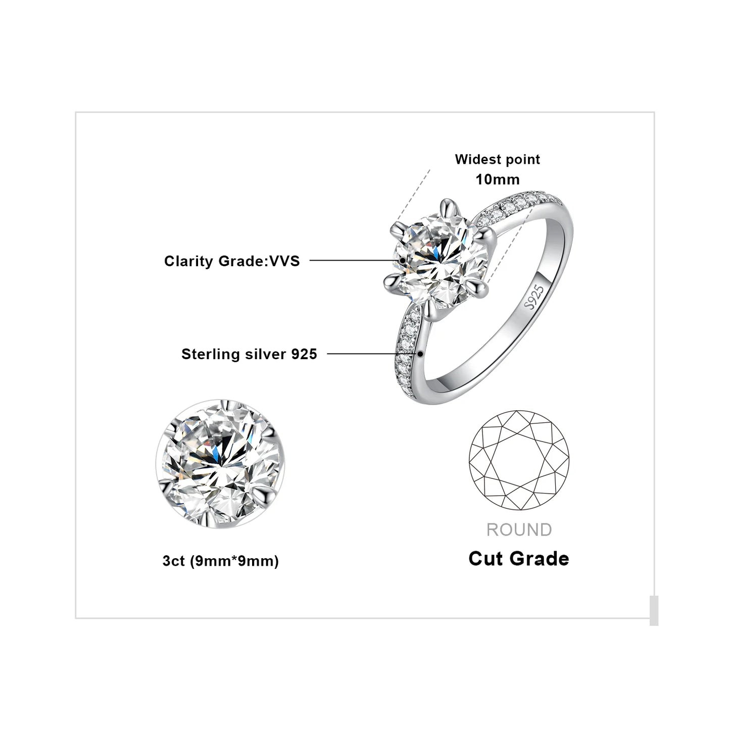 JewelryPalace Moissanite Rings