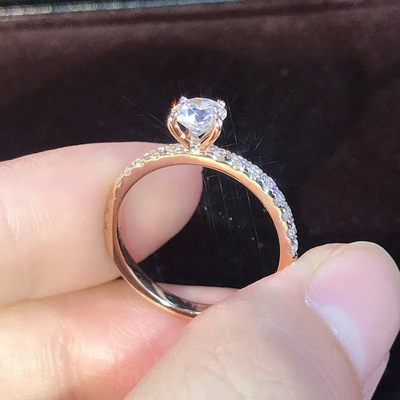 6mm Round Cut CZ Solitaire Ring