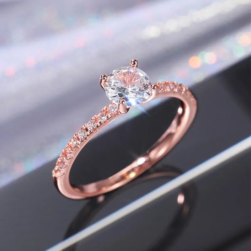 6mm Round Cut CZ Solitaire Ring