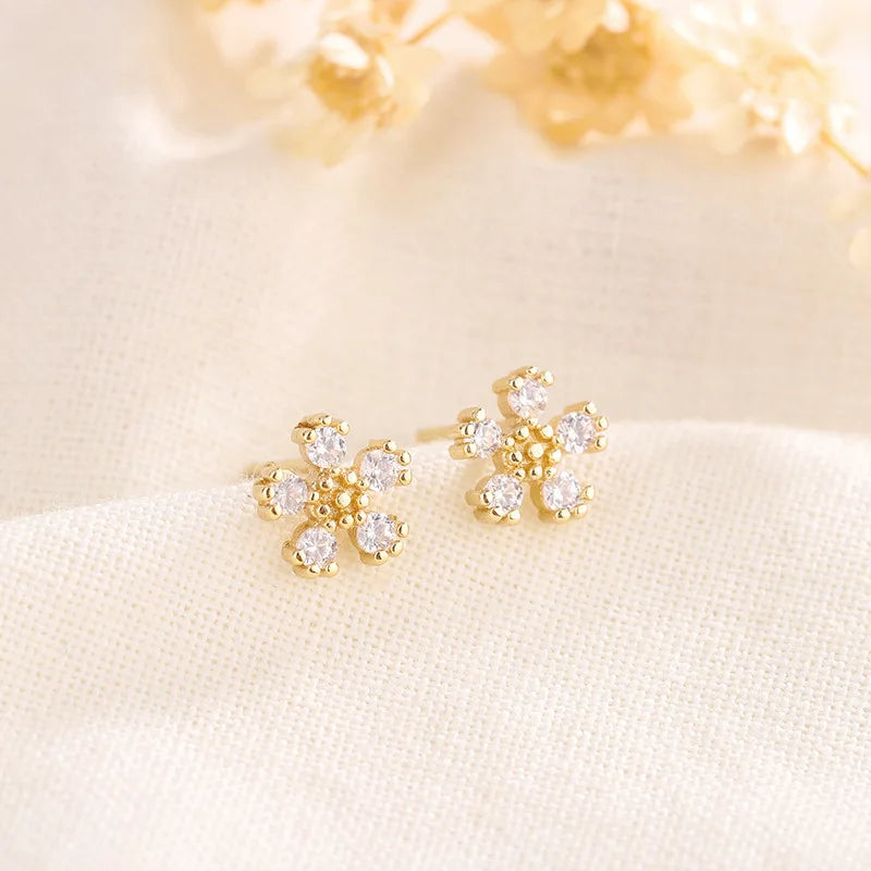 Luxury Crystal Round Stud Earrings