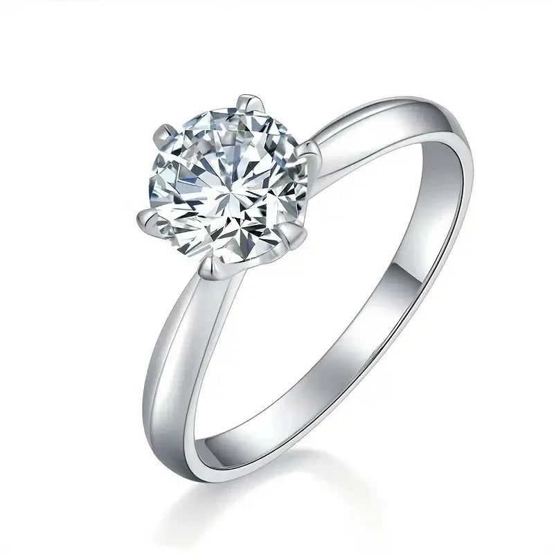 1 Carat Moissanite Ring in 925 Sterling Silver