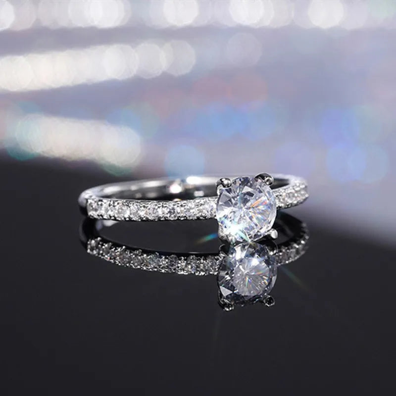 6mm Round Cut CZ Solitaire Ring