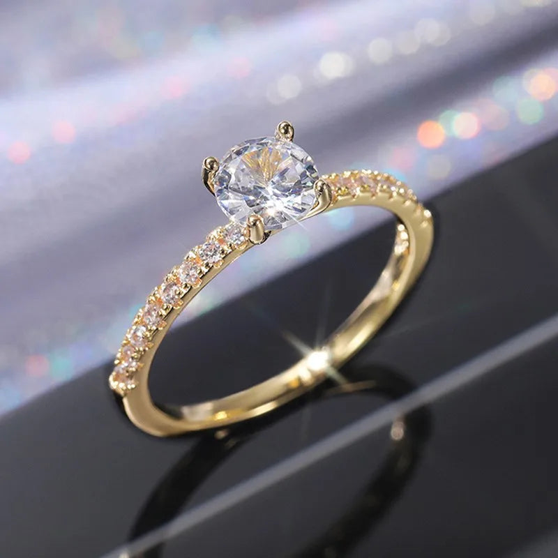 6mm Round Cut CZ Solitaire Ring