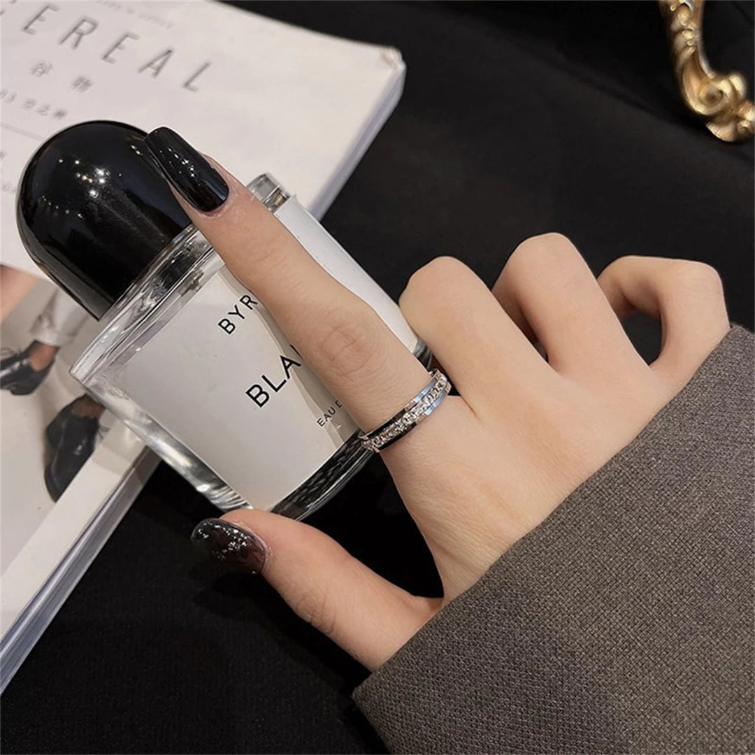 Rowed Square Zircon Ring