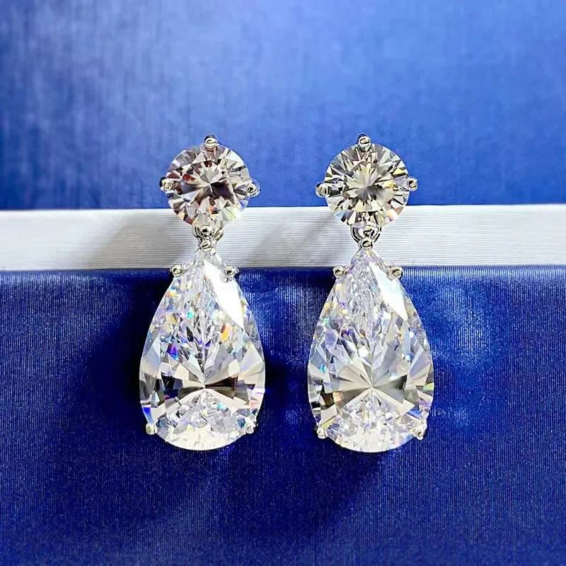 Luxury Flower Lab Moissanite Diamond Dangle Earring