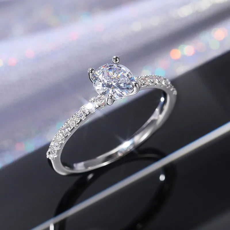 6mm Round Cut CZ Solitaire Ring