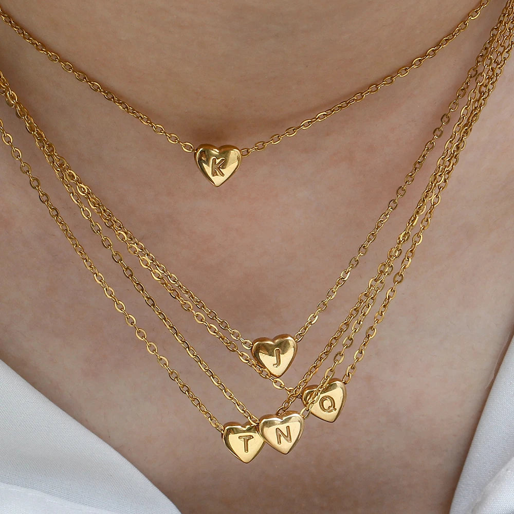 Personalized Initial Heart Necklace