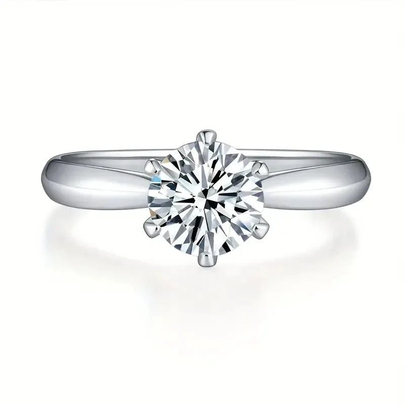 1 Carat Moissanite Ring in 925 Sterling Silver