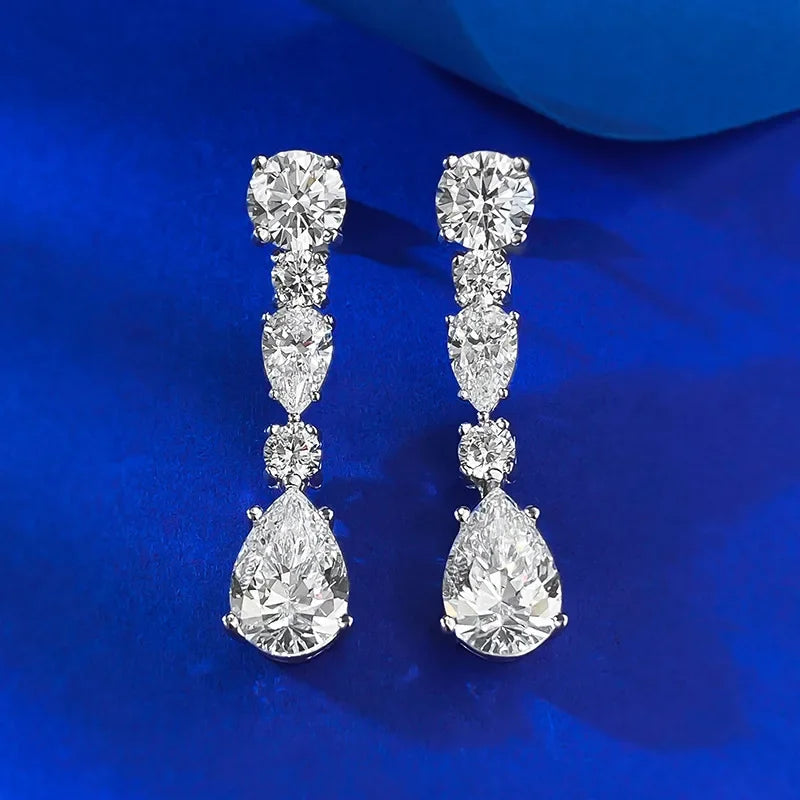 Luxury Flower Lab Moissanite Diamond Dangle Earring