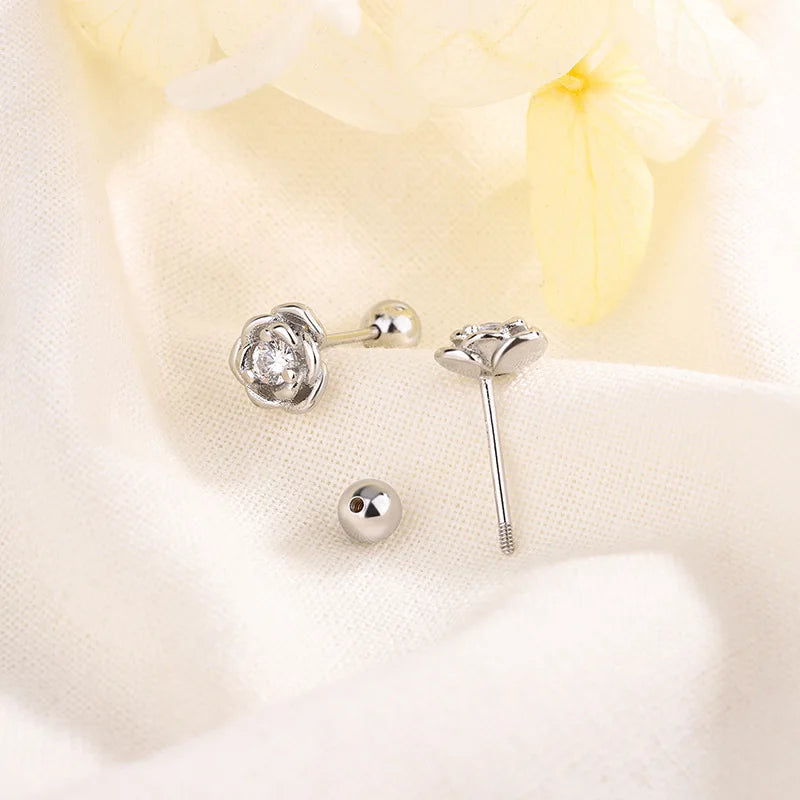 Luxury Crystal Round Stud Earrings