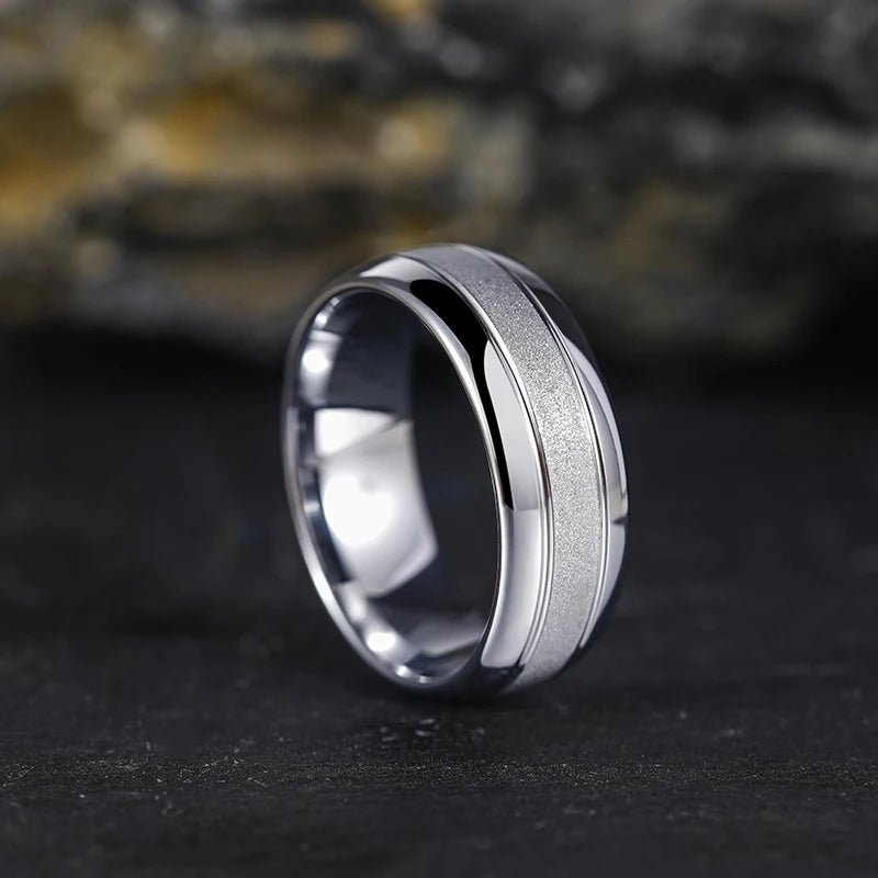 Tigrade 8mm Tungsten Carbide Ring for Men