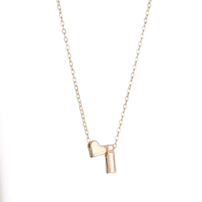 Dainty Initial Heart Necklace