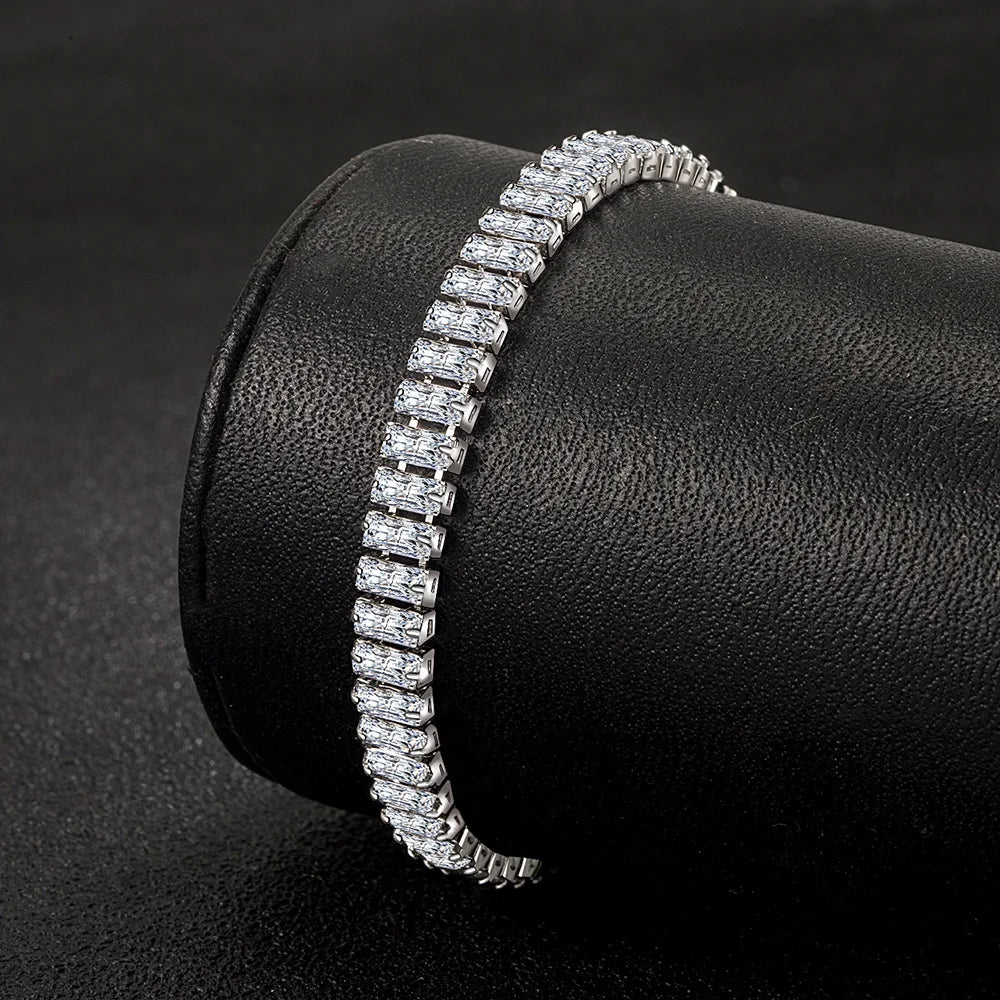 Silver Bracelet with Zircon Crystal