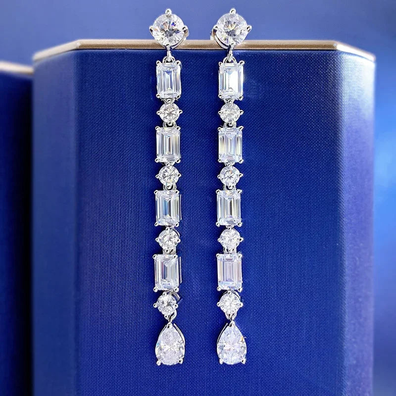 Luxury Flower Lab Moissanite Diamond Dangle Earring