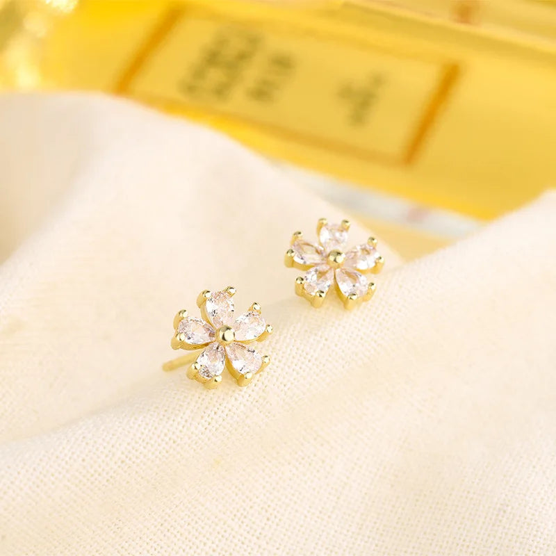 Luxury Crystal Round Stud Earrings