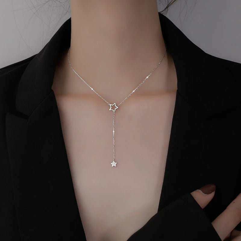 Foxanry's Sparkling Zircon Star Necklace