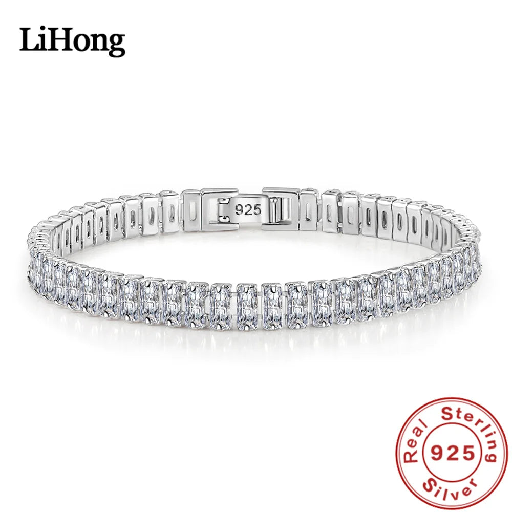 Silver Bracelet with Zircon Crystal