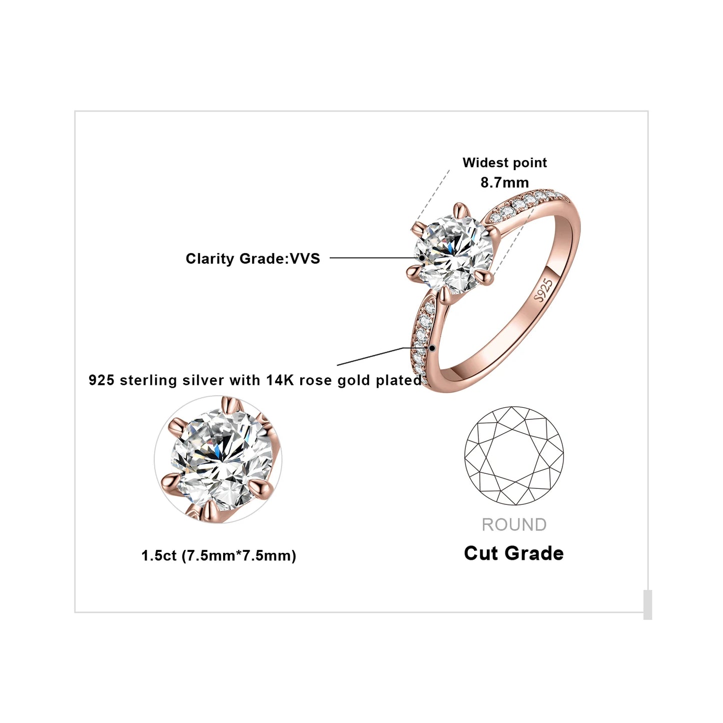 JewelryPalace Moissanite Rings