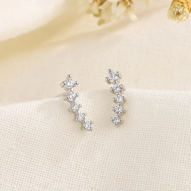 Luxury Crystal Round Stud Earrings