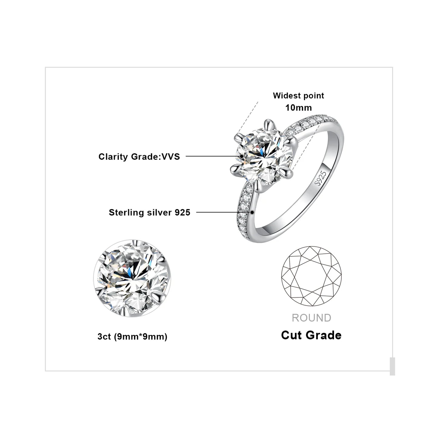 JewelryPalace Moissanite Rings