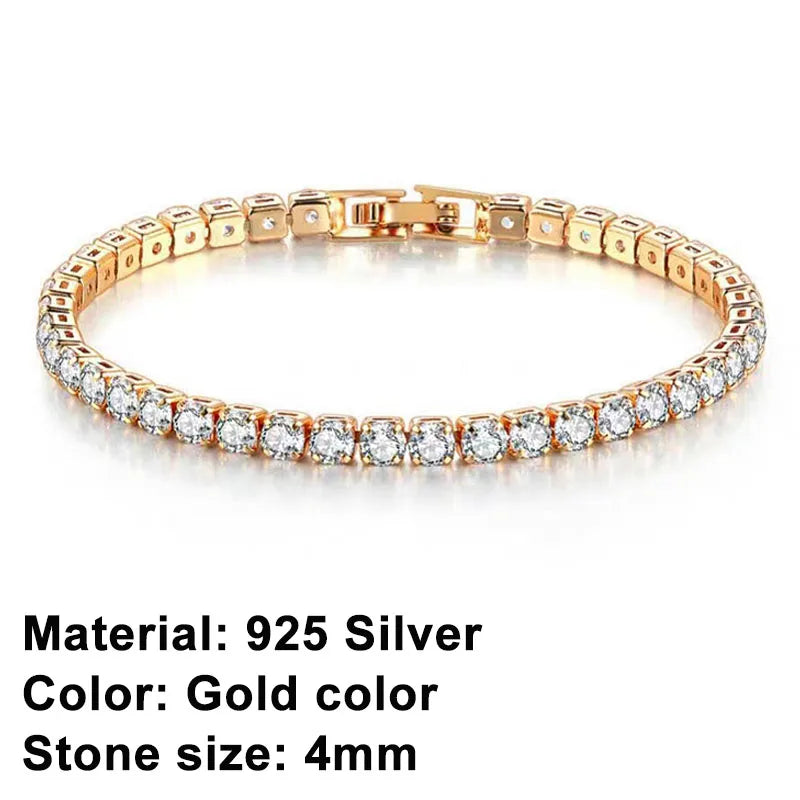 Stunning 925 Sterling Silver Hip Hop Tennis Bracelet