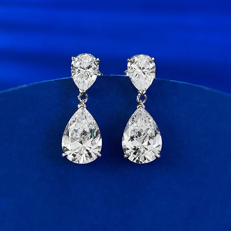 Luxury Flower Lab Moissanite Diamond Dangle Earring