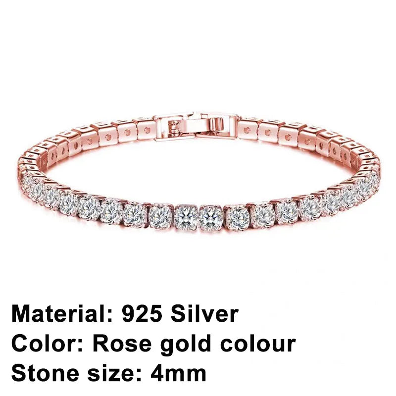 Stunning 925 Sterling Silver Hip Hop Tennis Bracelet