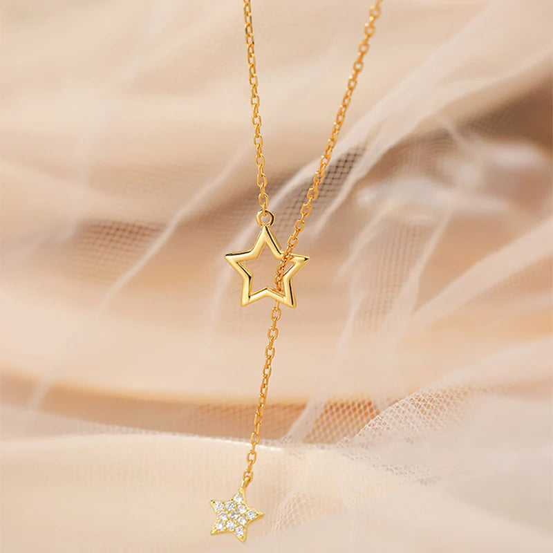 Foxanry's Sparkling Zircon Star Necklace