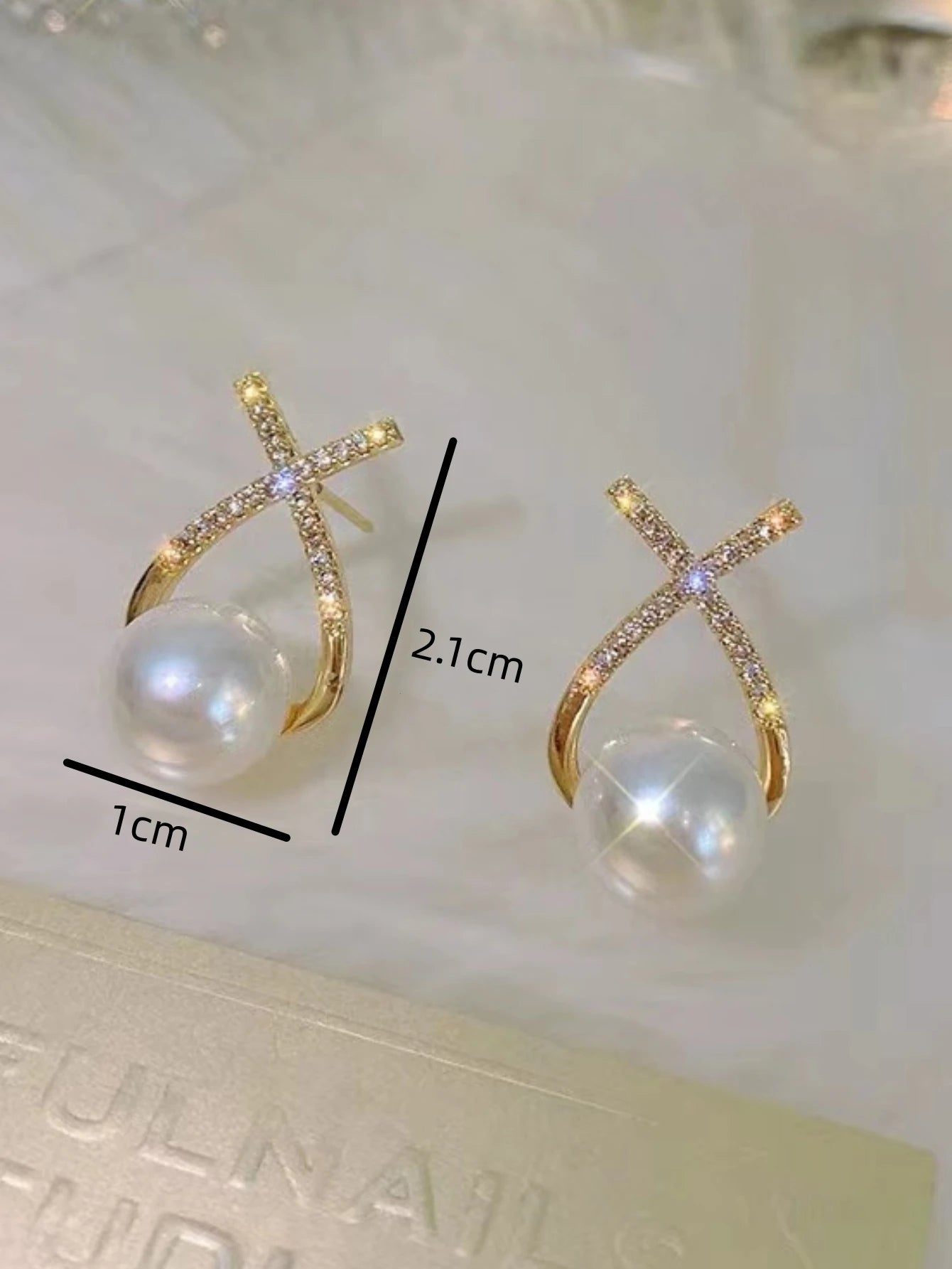 Trendy Cross Studded Diamond Earrings