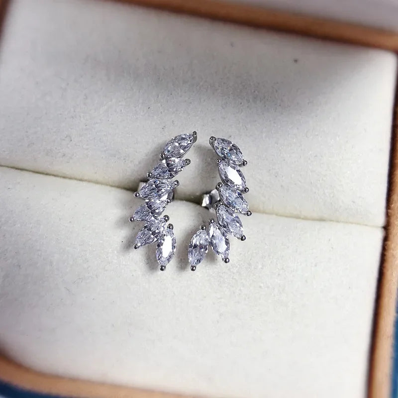 14K White Gold Diamond Earrings