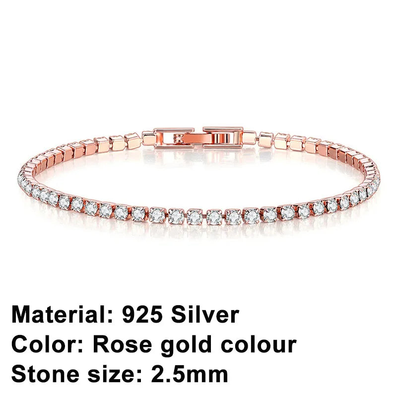 Stunning 925 Sterling Silver Hip Hop Tennis Bracelet