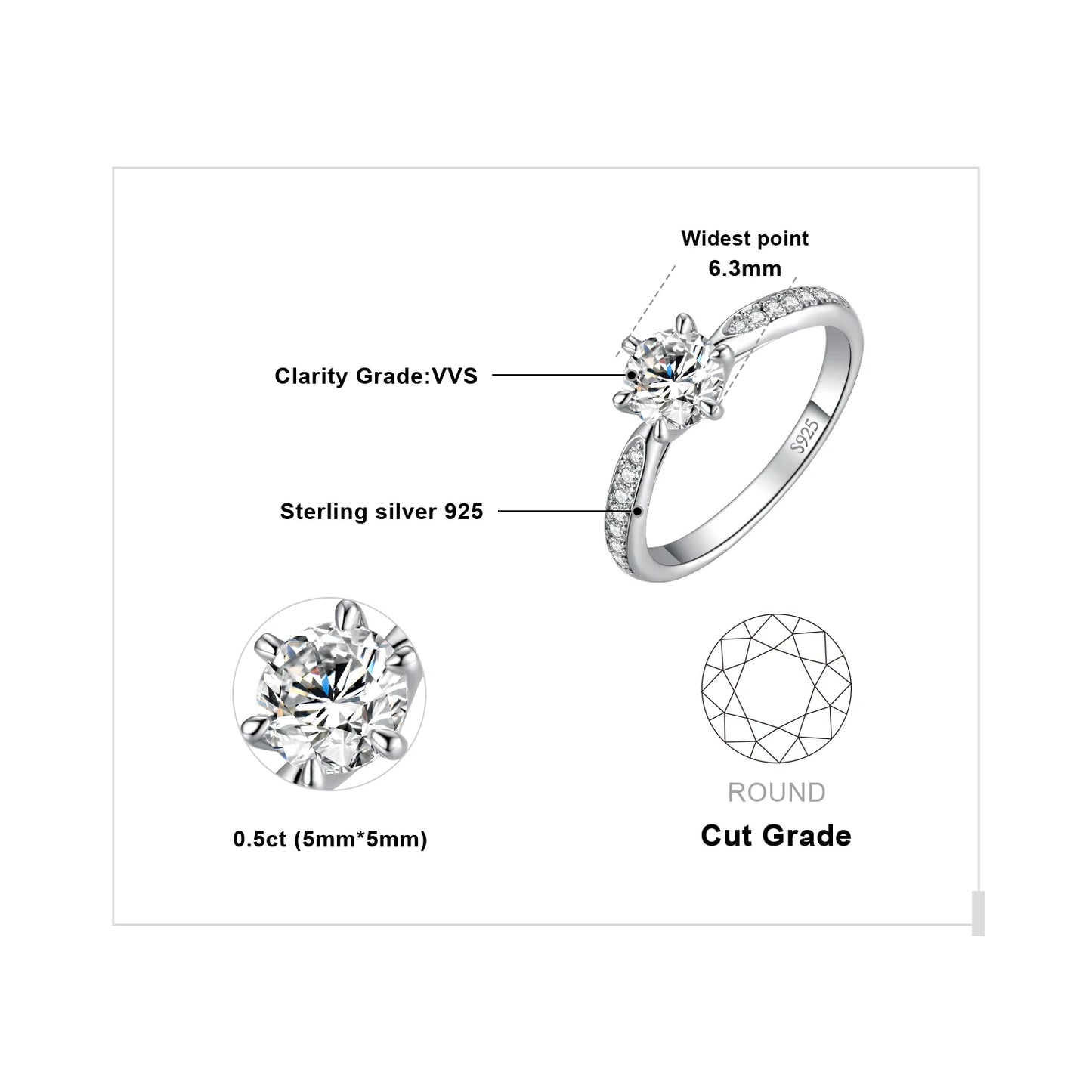 JewelryPalace Moissanite Rings