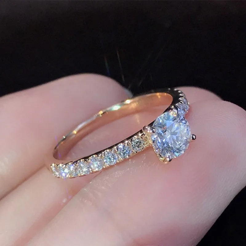 6mm Round Cut CZ Solitaire Ring