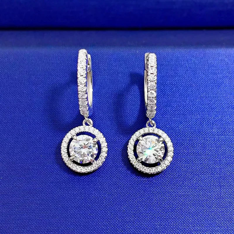 Luxury Flower Lab Moissanite Diamond Dangle Earring