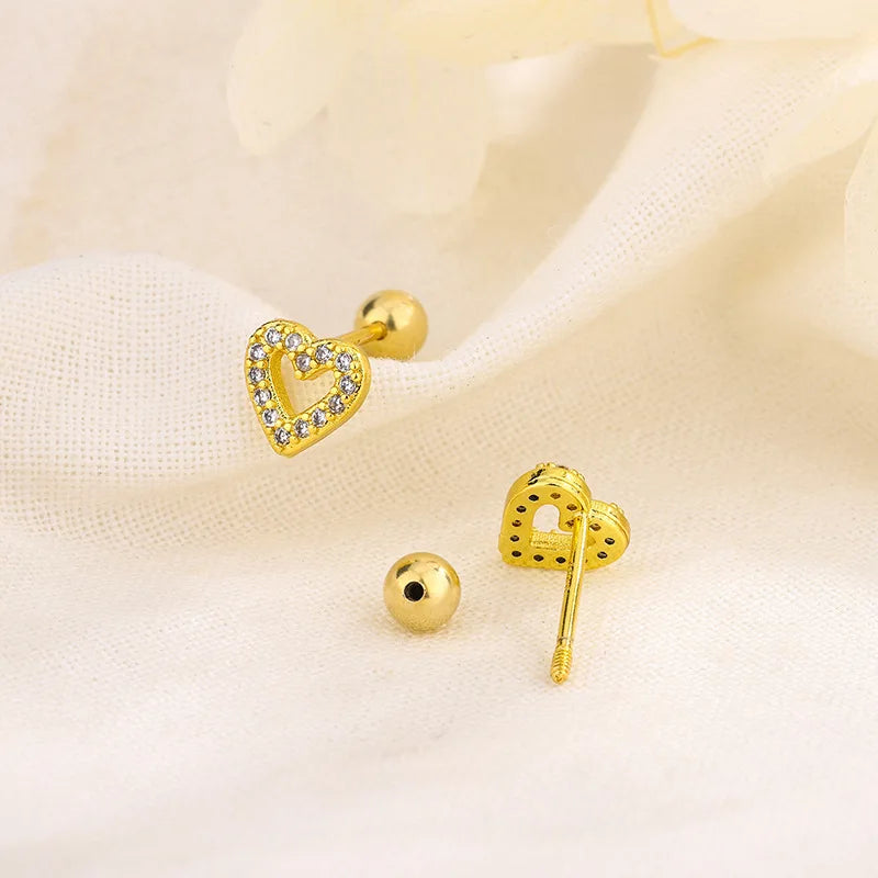 Luxury Crystal Round Stud Earrings