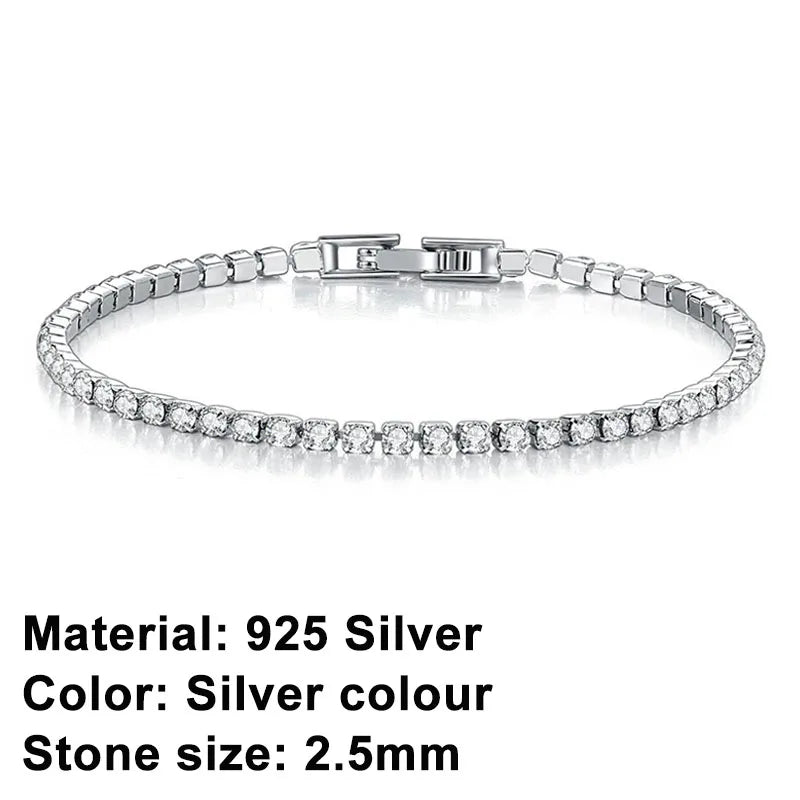 Stunning 925 Sterling Silver Hip Hop Tennis Bracelet