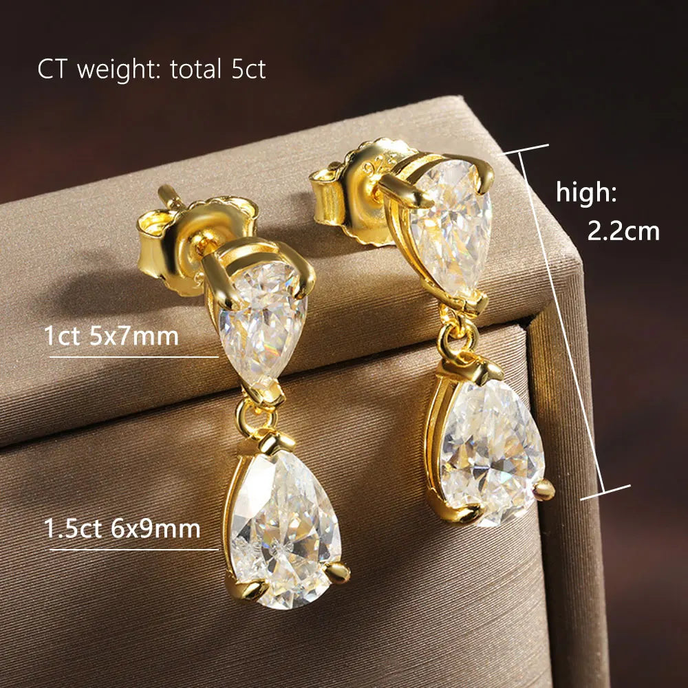 Exquisite Moissanite Drop Earrings