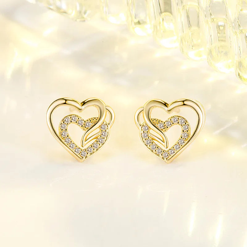 36 Stunning Variants of 925 Sterling Silver Heart Stud Earrings