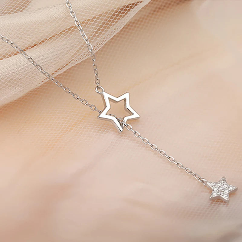 Foxanry's Sparkling Zircon Star Necklace