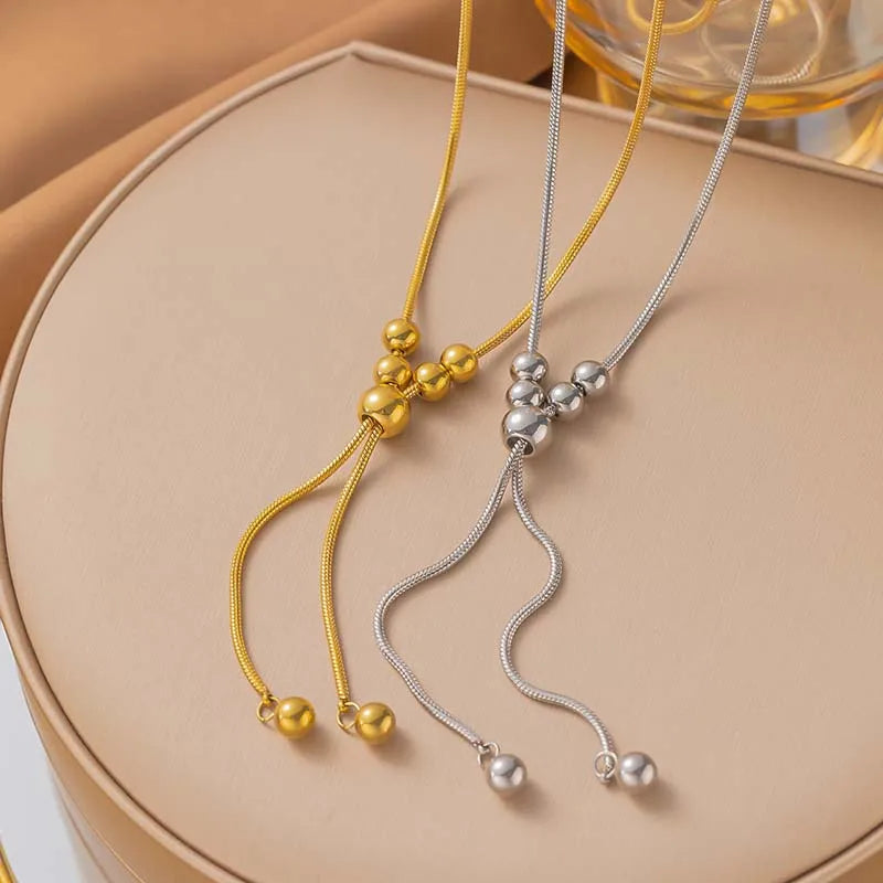 Chic Y-Shaped Ball Pendant Necklace