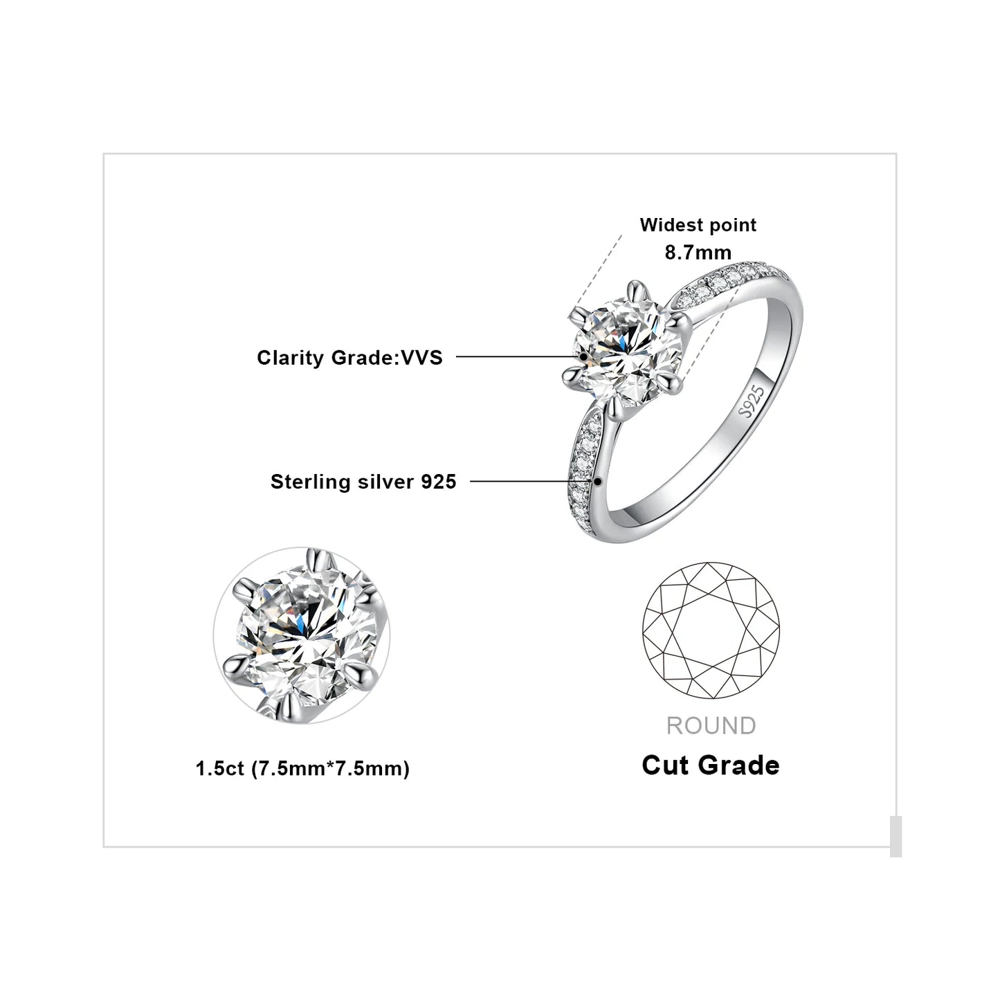 JewelryPalace Moissanite Rings