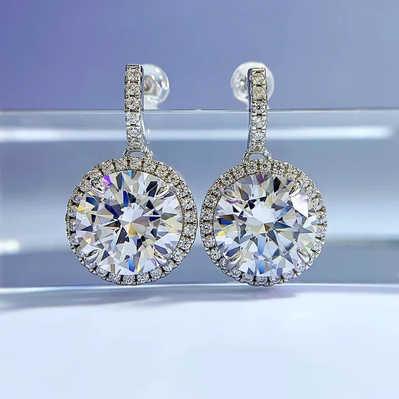 Luxury Flower Lab Moissanite Diamond Dangle Earring