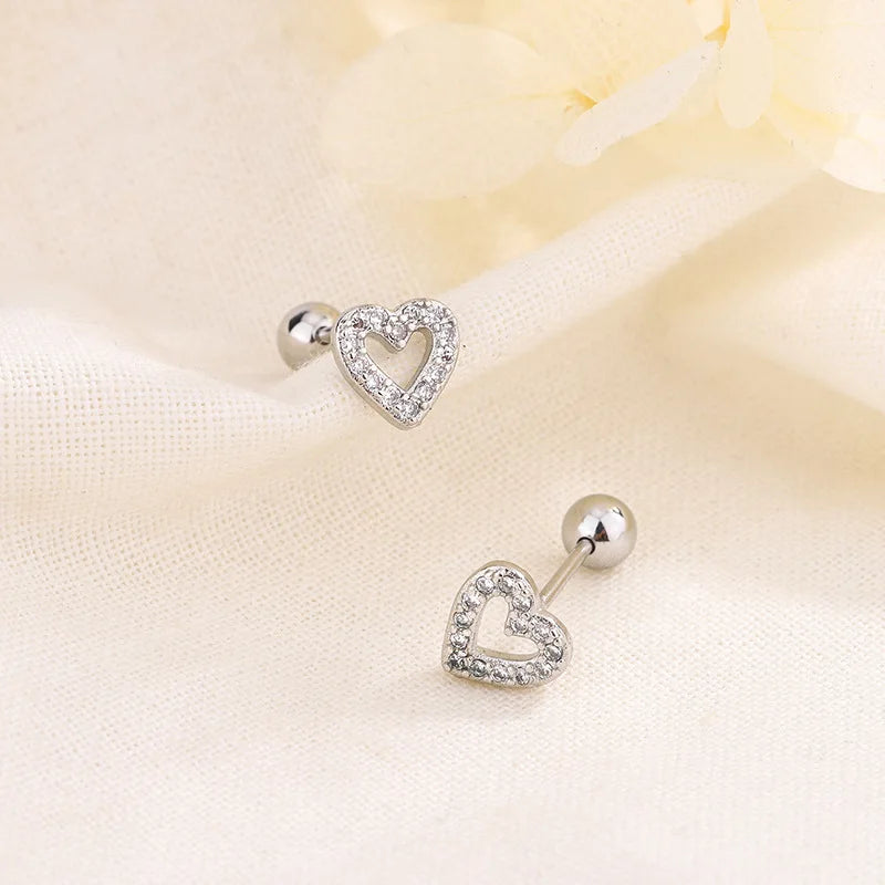 Luxury Crystal Round Stud Earrings